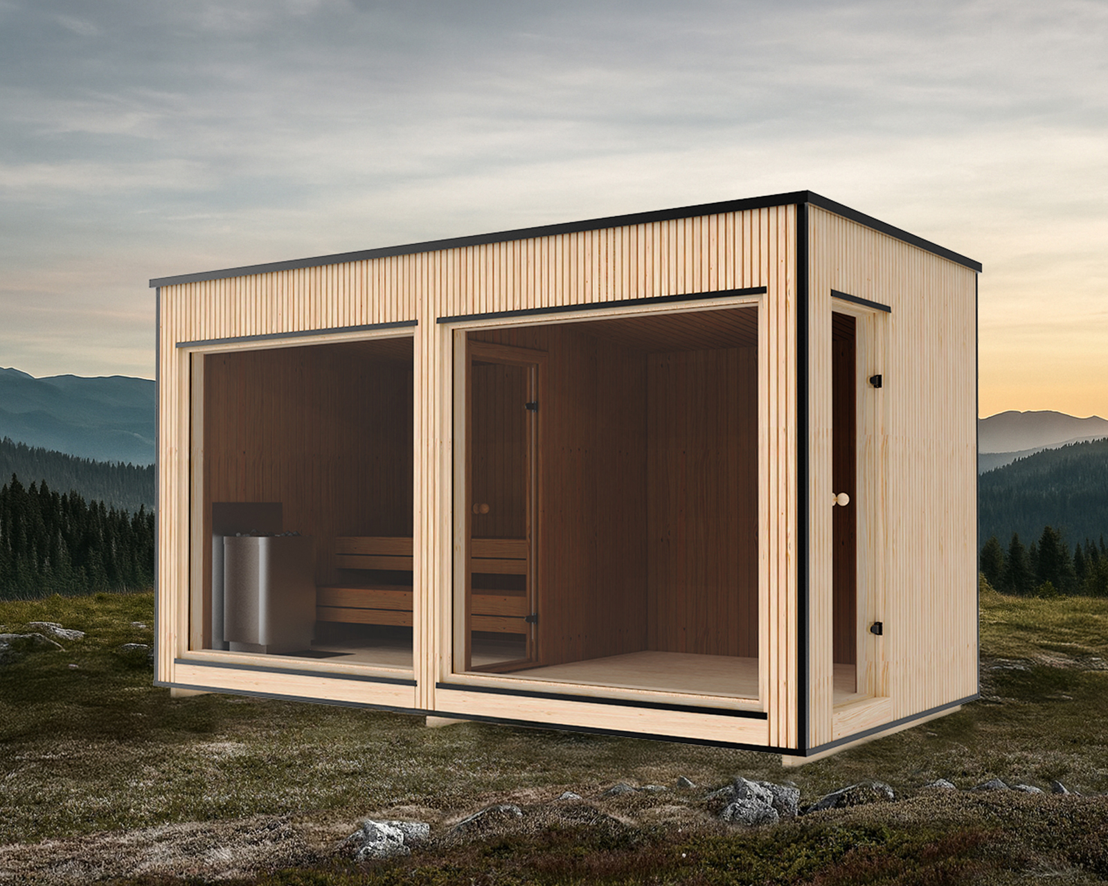Luksuriøs moderne badstue 2.3×4.4 m